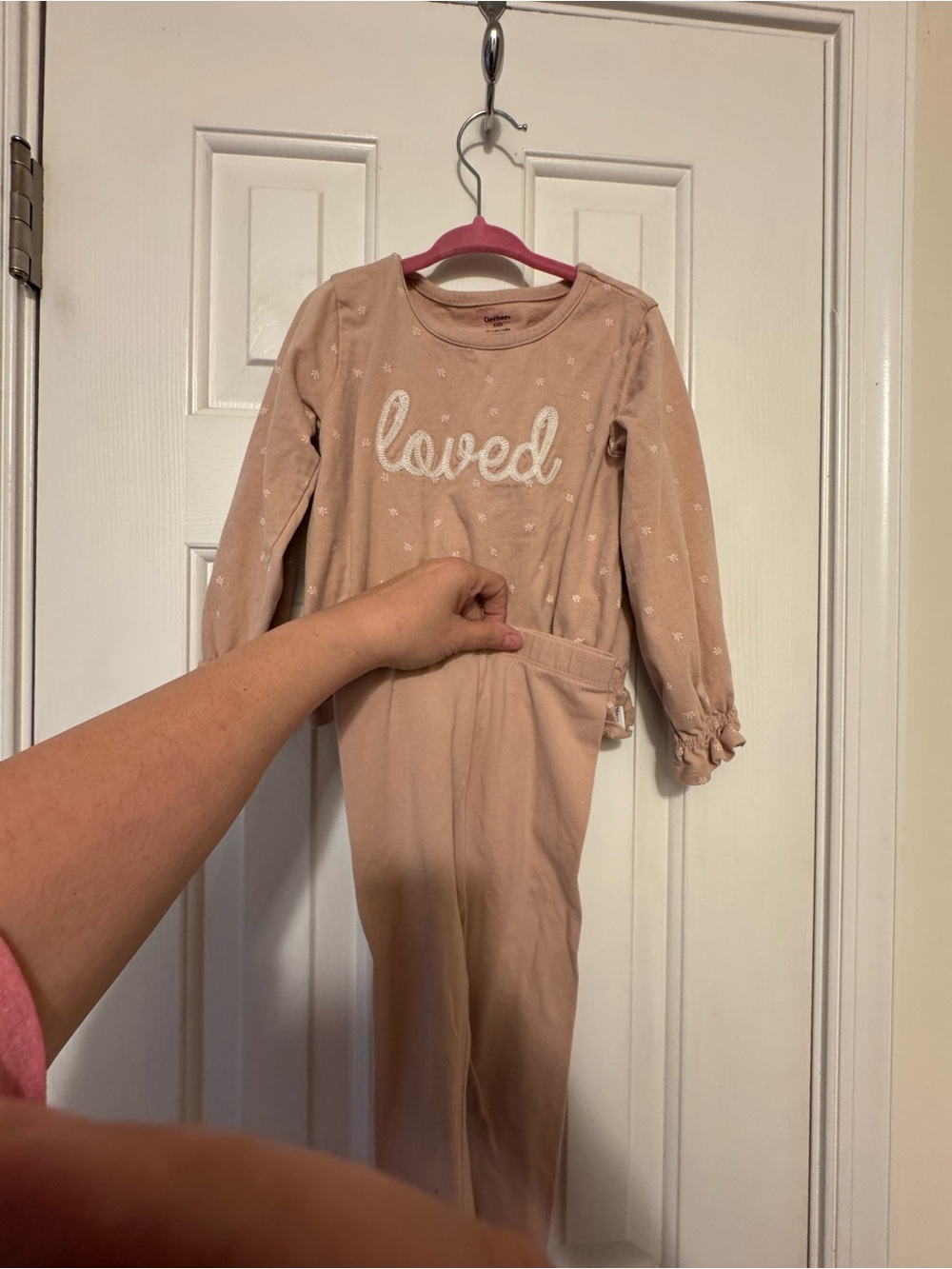 Gerber Kids Pink and Cream Crewneck Top
